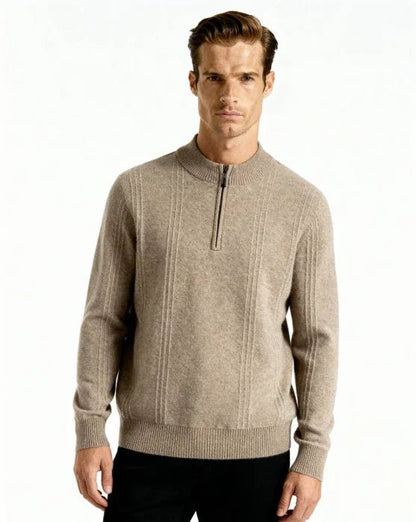 100% Cashmere Ribbed Half Zip - Bellovar