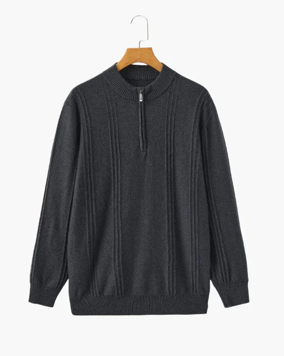 100% Cashmere Ribbed Half Zip - Bellovar